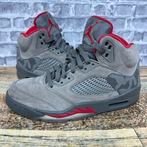 Nike Air Jordan 5 Retro Camo Dark Stucco University Red 136027-051 Mens Size 7.5